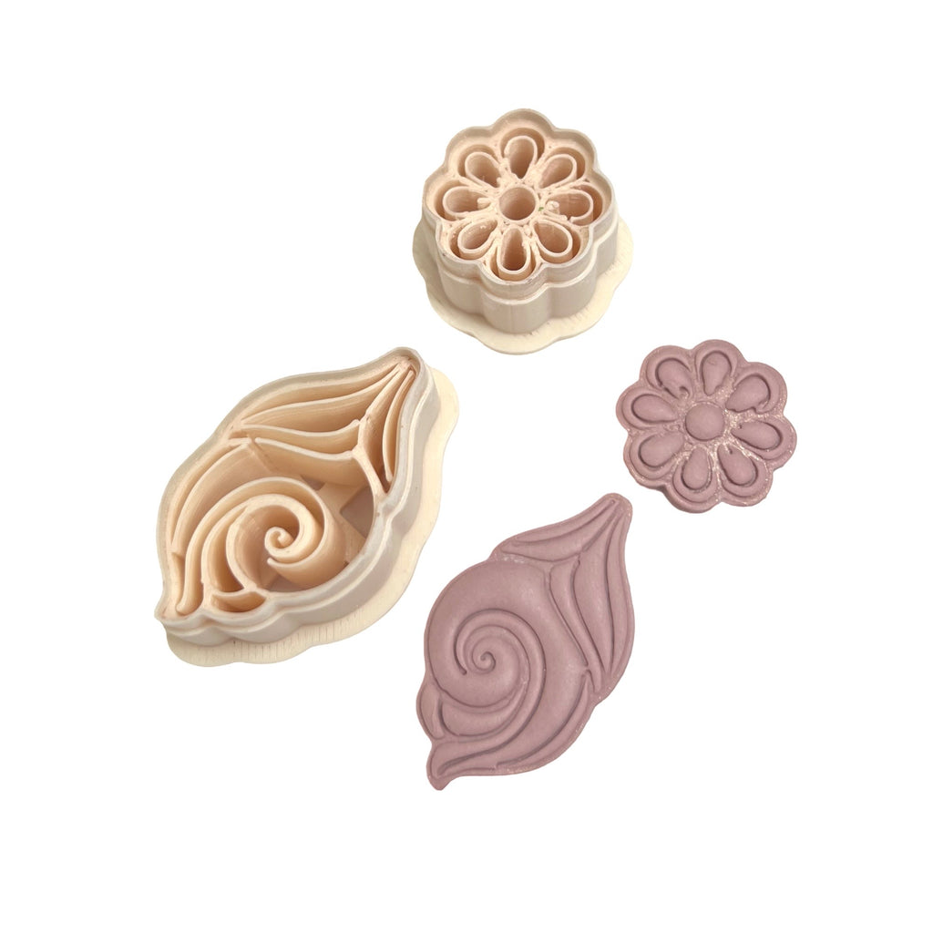 Botanical Layered Set 2 Polymer Clay Cutters for Earrings