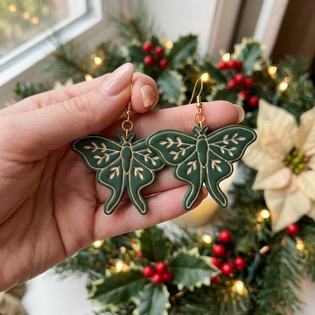 Botanical Moth Polymer Clay Cutter | Nature Earring Tool