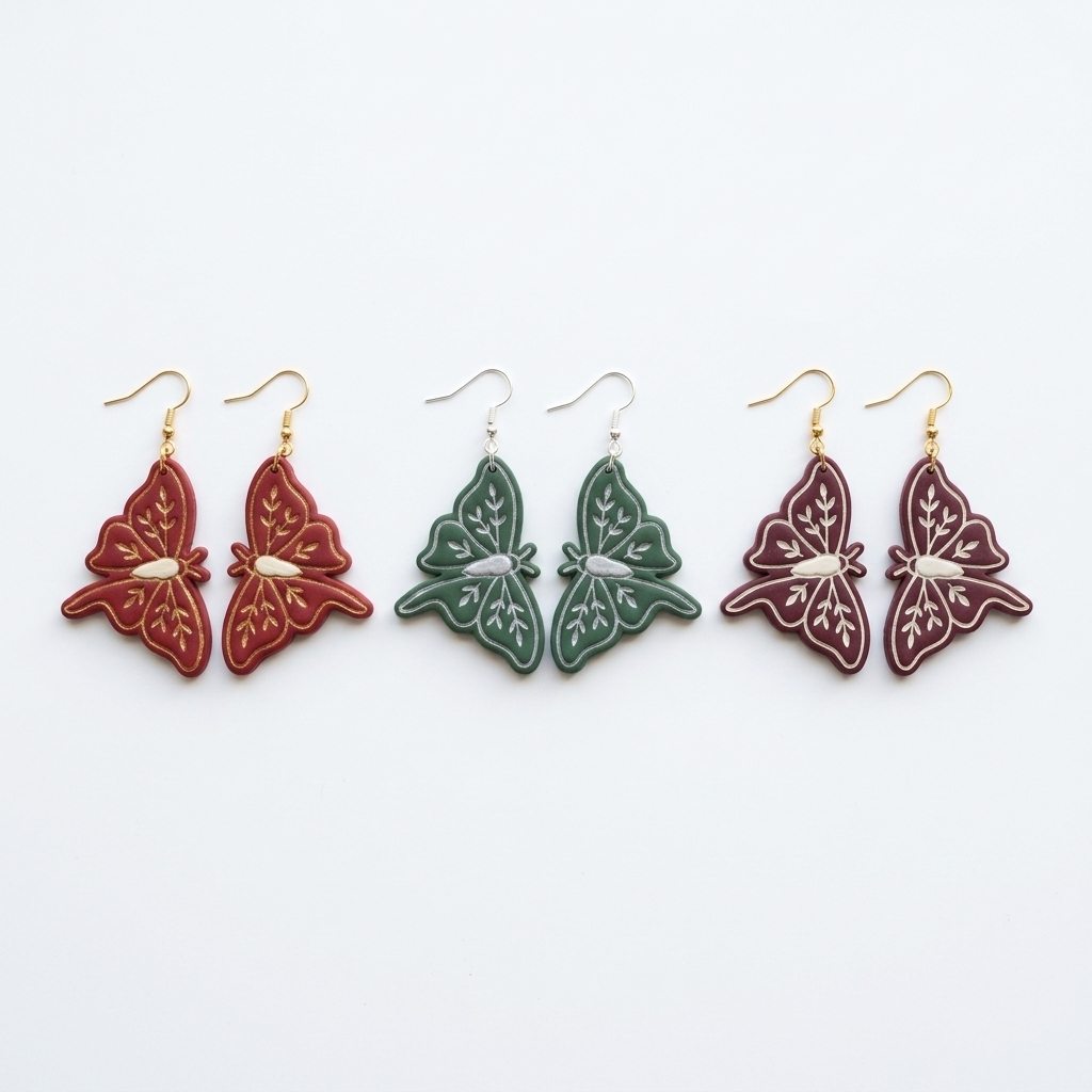 Botanical Moth Polymer Clay Cutter | Nature Earring Tool