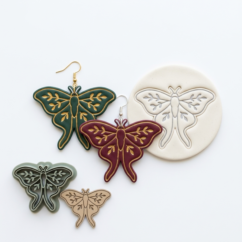Botanical Moth Polymer Clay Cutter | Nature Earring Tool