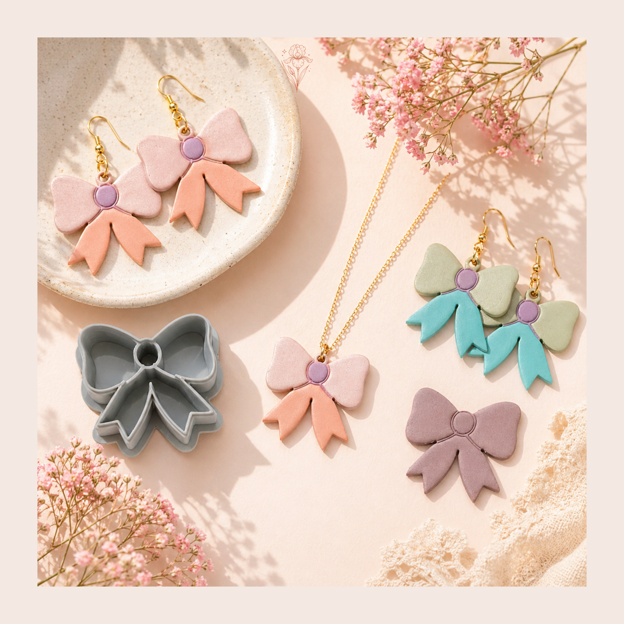 Bow 1 Polymer Clay Cutter 20–38mm | Cute Earring Cutter | IrisCrafts7