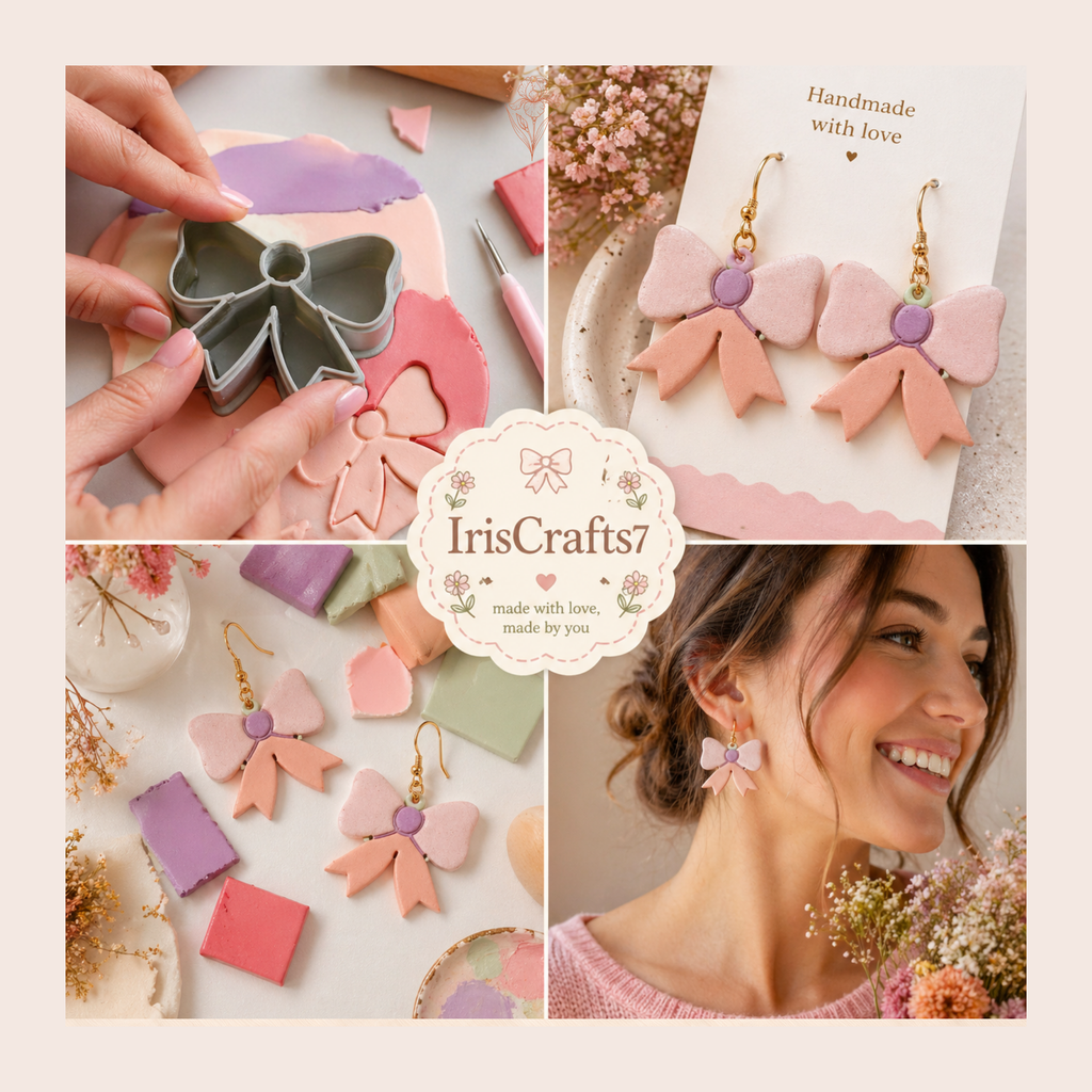 Bow 1 Polymer Clay Cutter 20–38mm | Cute Earring Cutter | IrisCrafts7