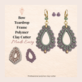 Bow Teardrop Frame Polymer Clay Cutter 35-50mm | Elegant Jewellery | IrisCrafts7