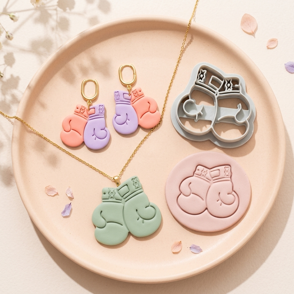 Boxing Gloves Polymer Clay Cutter | 25–45mm Sports Earring Cutter | IrisCrafts7