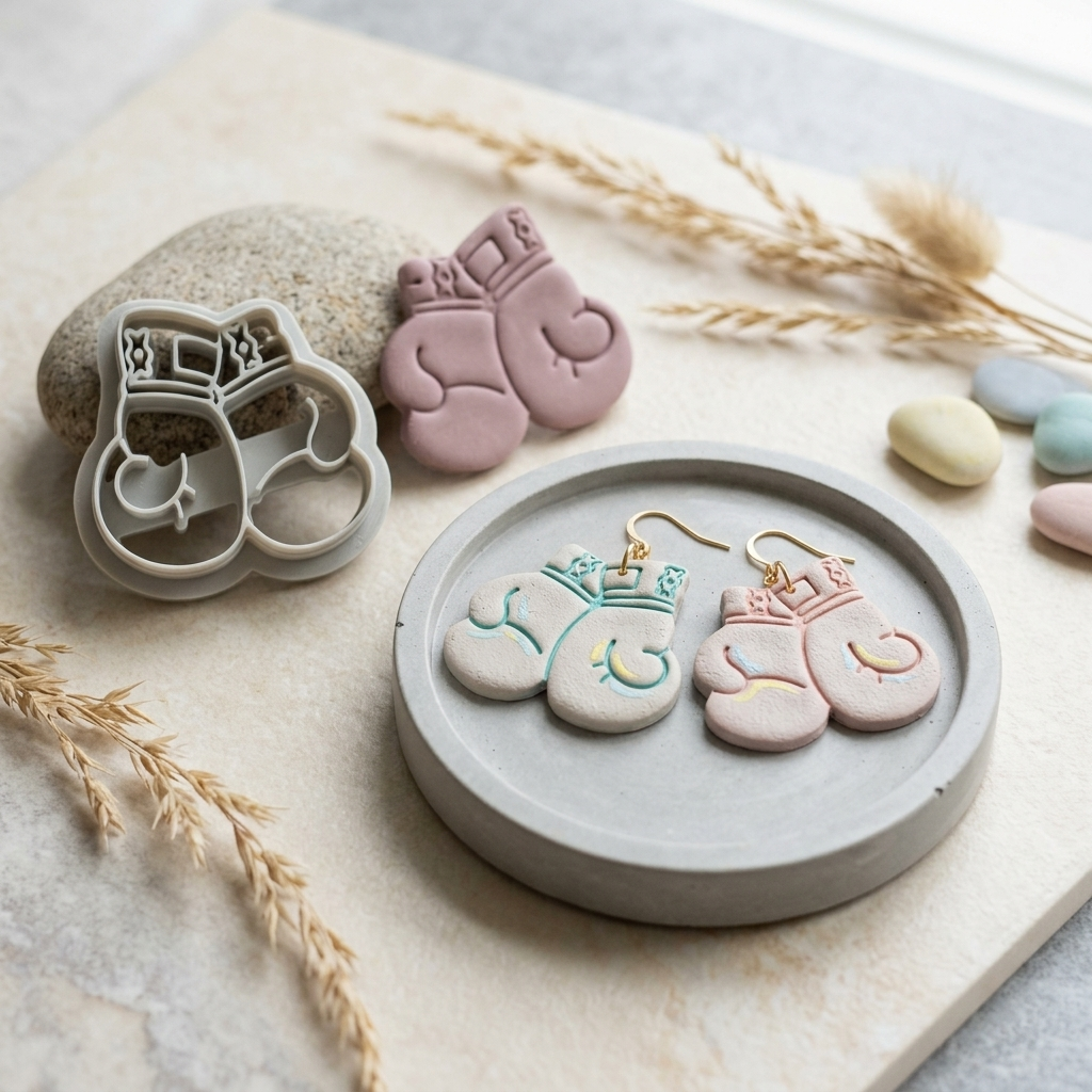Boxing Gloves Polymer Clay Cutter | 25–45mm Sports Earring Cutter | IrisCrafts7
