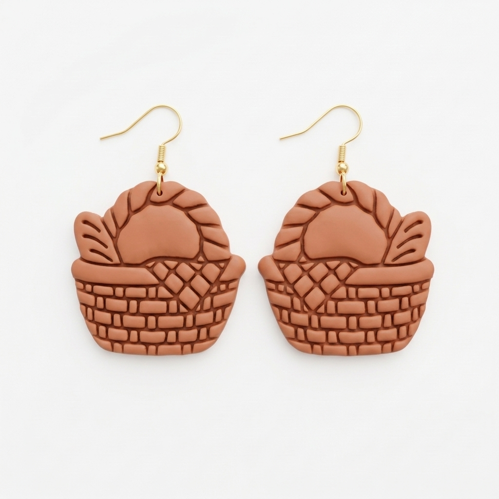 Braided Picnic Basket Polymer Clay Cutter | Cottagecore Earring Tool