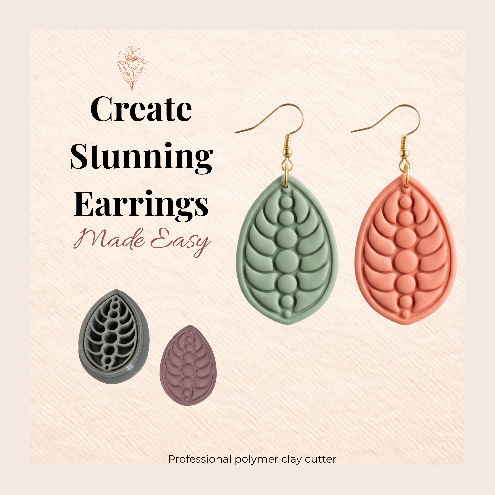 Bubble Leaf Teardrop Polymer Clay Cutter | UK Tool