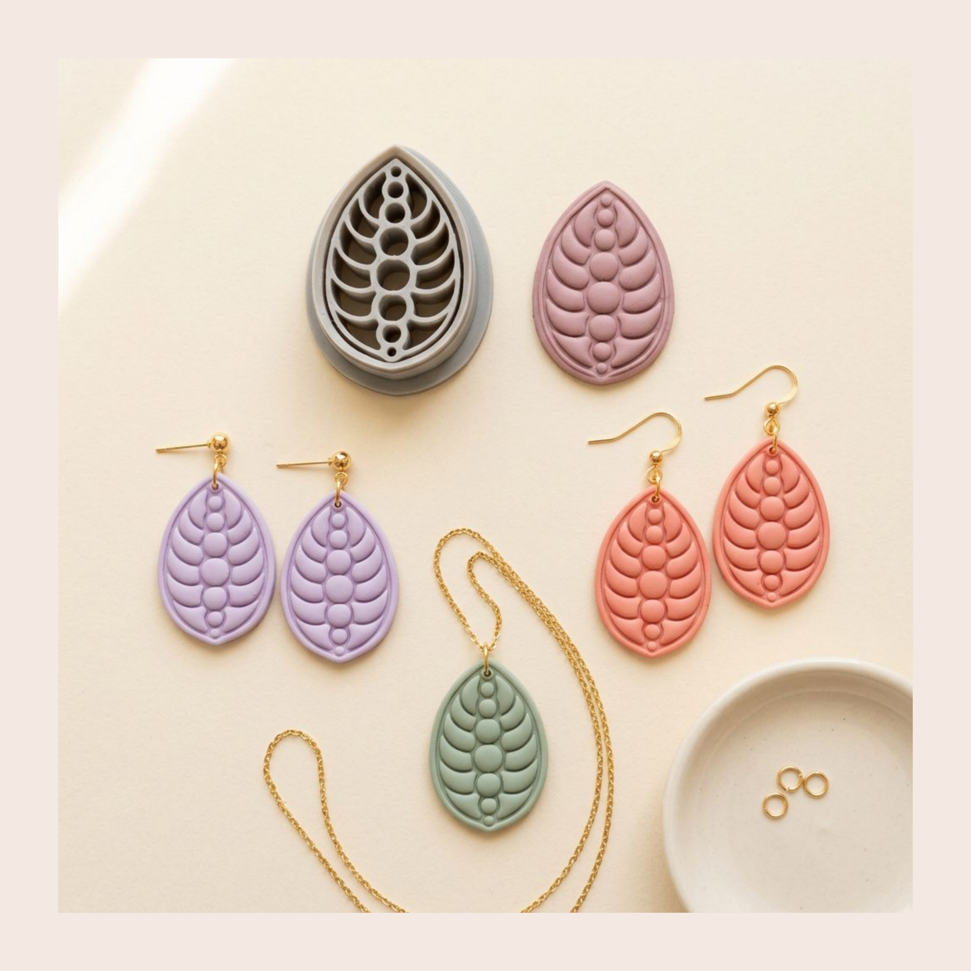 Bubble Leaf Teardrop Polymer Clay Cutter | UK Tool