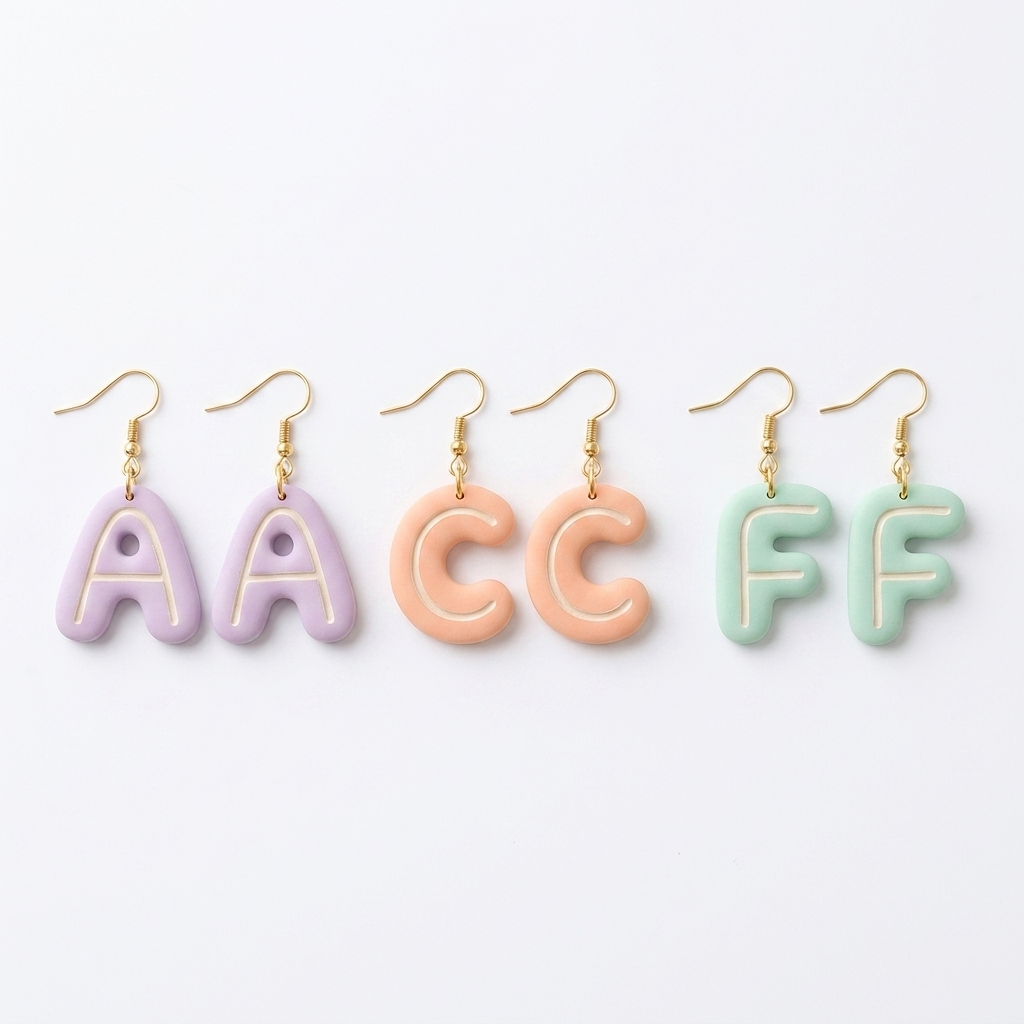Bubble Puffy Letters Polymer Clay Cutter Set of 26 – Jewellery & Earring Tool