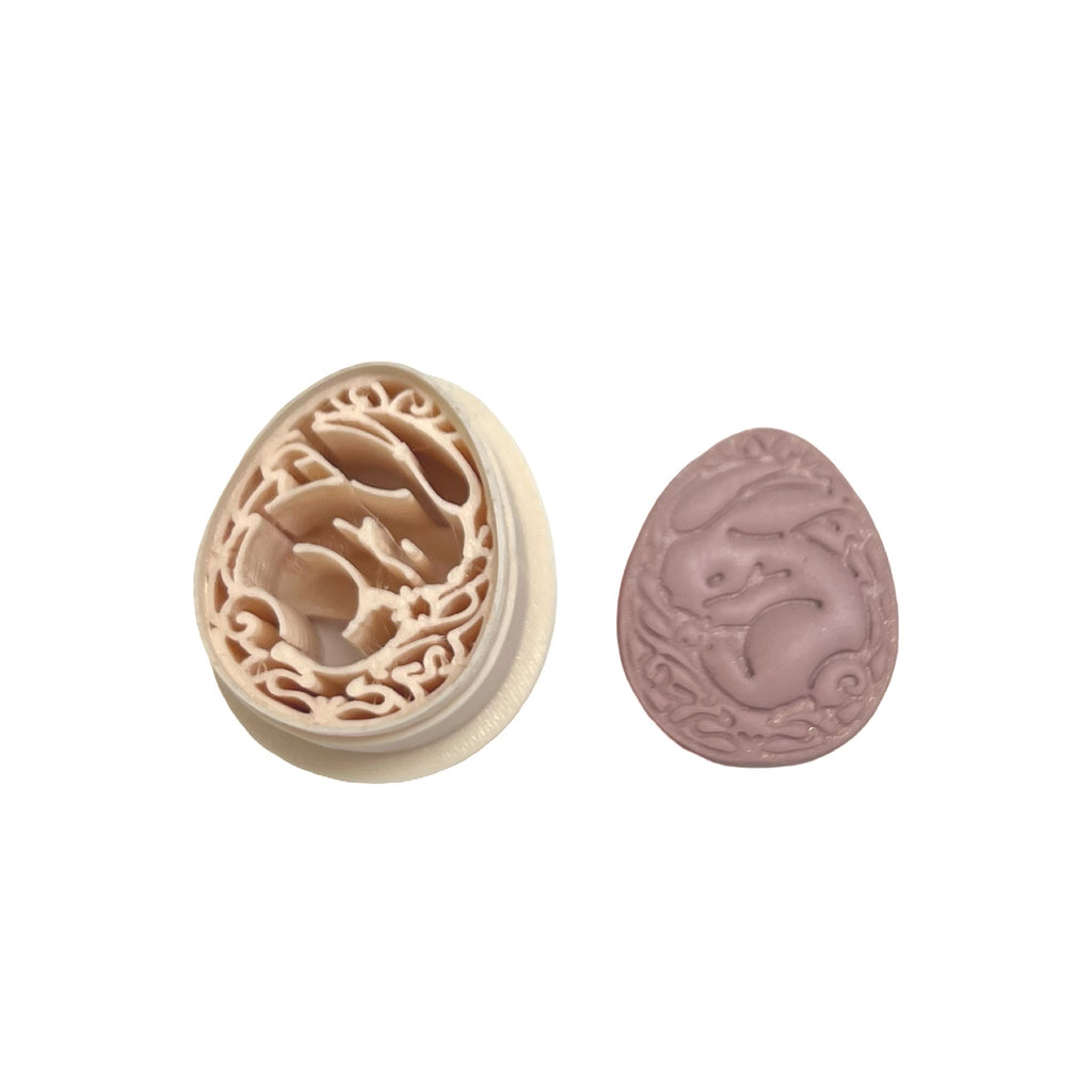 Bunny in Egg Polymer Clay Cutter for Easter Earrings