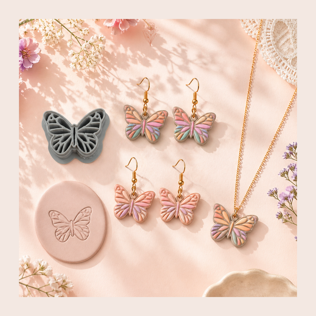 Butterfly 18 Polymer Clay Cutter 25–45mm | Butterfly Earring Cutter | IrisCrafts7