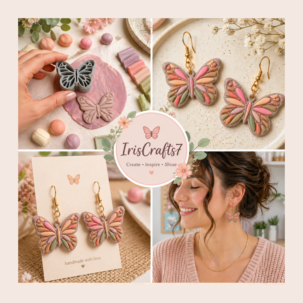 Butterfly 18 Polymer Clay Cutter 25–45mm | Butterfly Earring Cutter | IrisCrafts7