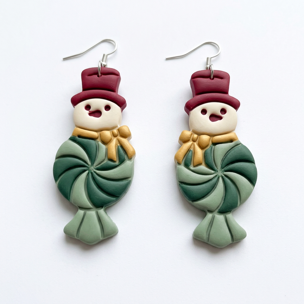Candy Snowman Polymer Clay Cutter | Sweet Christmas Earring Tool