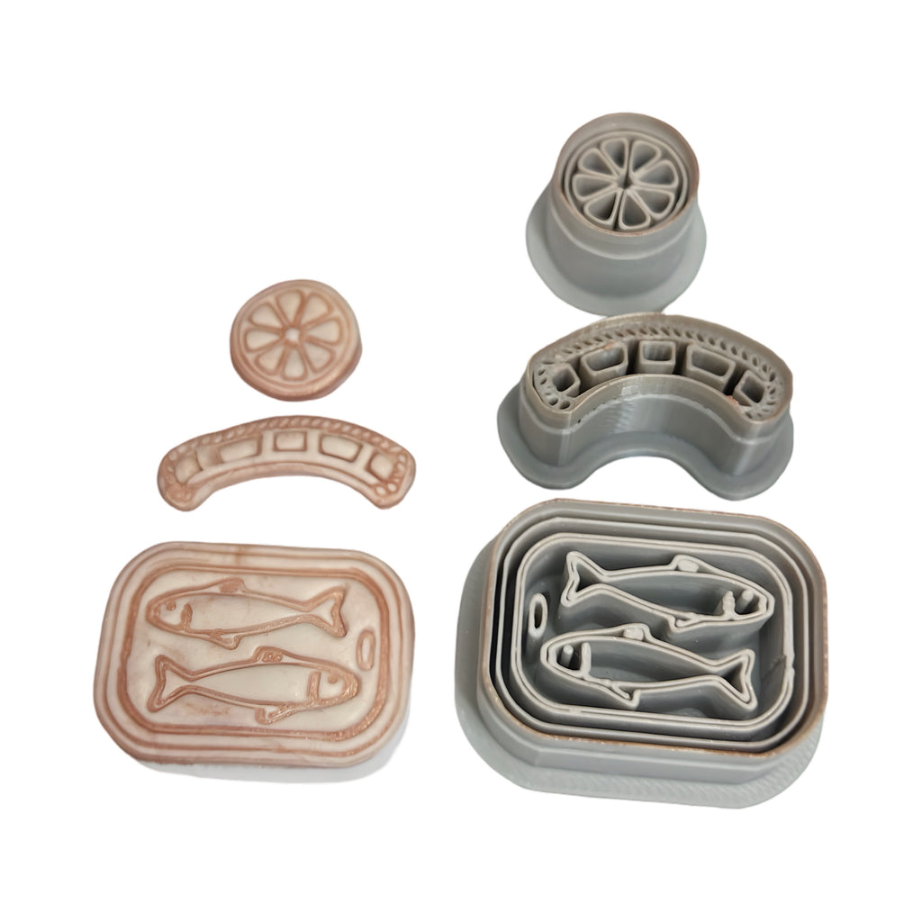 Canned Sardines Set Polymer Clay Cutter