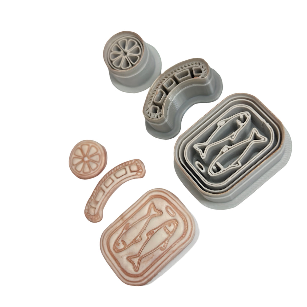 Canned Sardines Set Polymer Clay Cutter