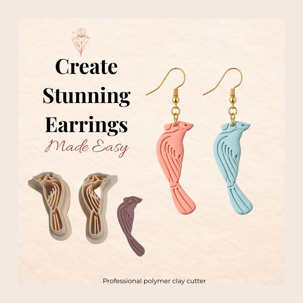 Cardinal 2 Polymer Clay Cutter | Bird Shape Clay Tool Jewellery Making | IrisCrafts7