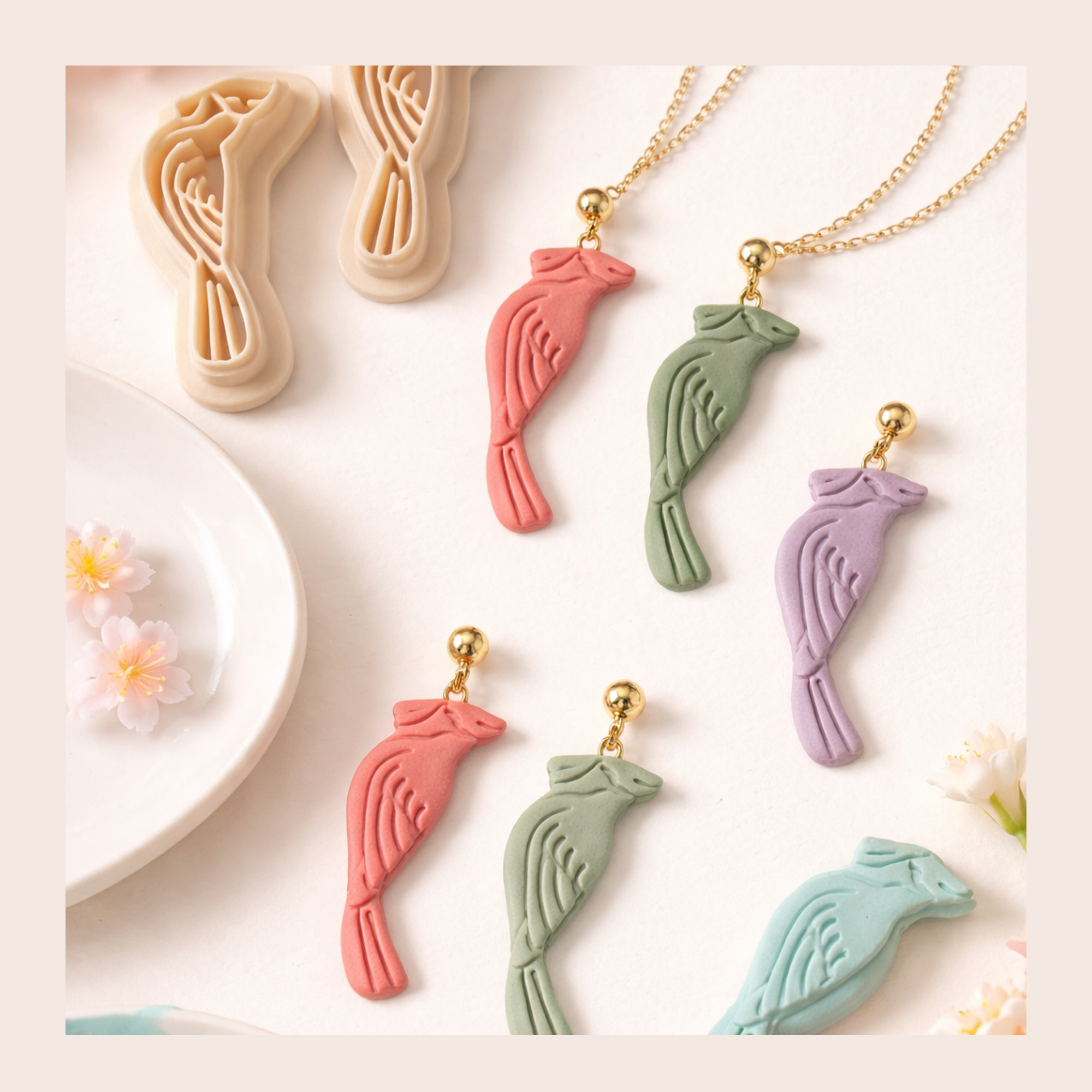 Cardinal 2 Polymer Clay Cutter | Bird Shape Clay Tool Jewellery Making | IrisCrafts7