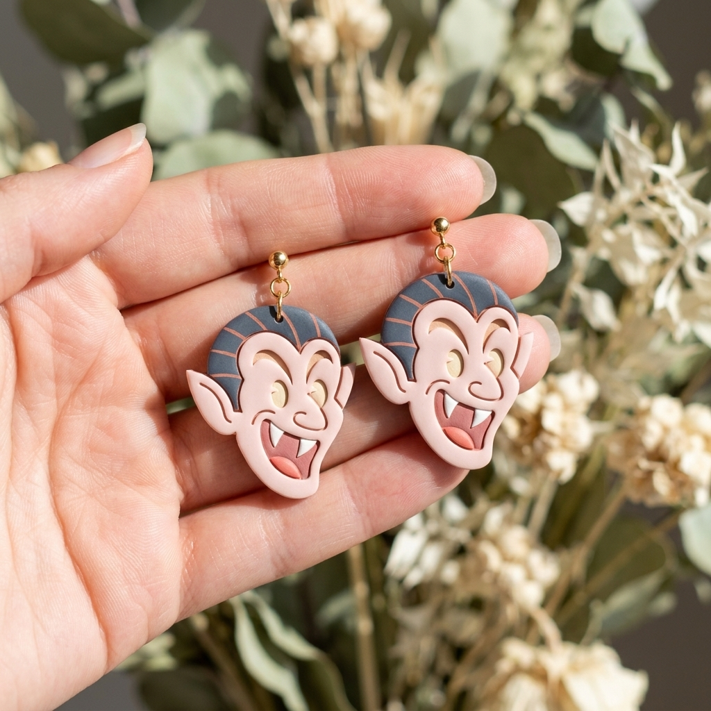 Cartoon Dracula Polymer Clay Cutter | Halloween Earring Tool