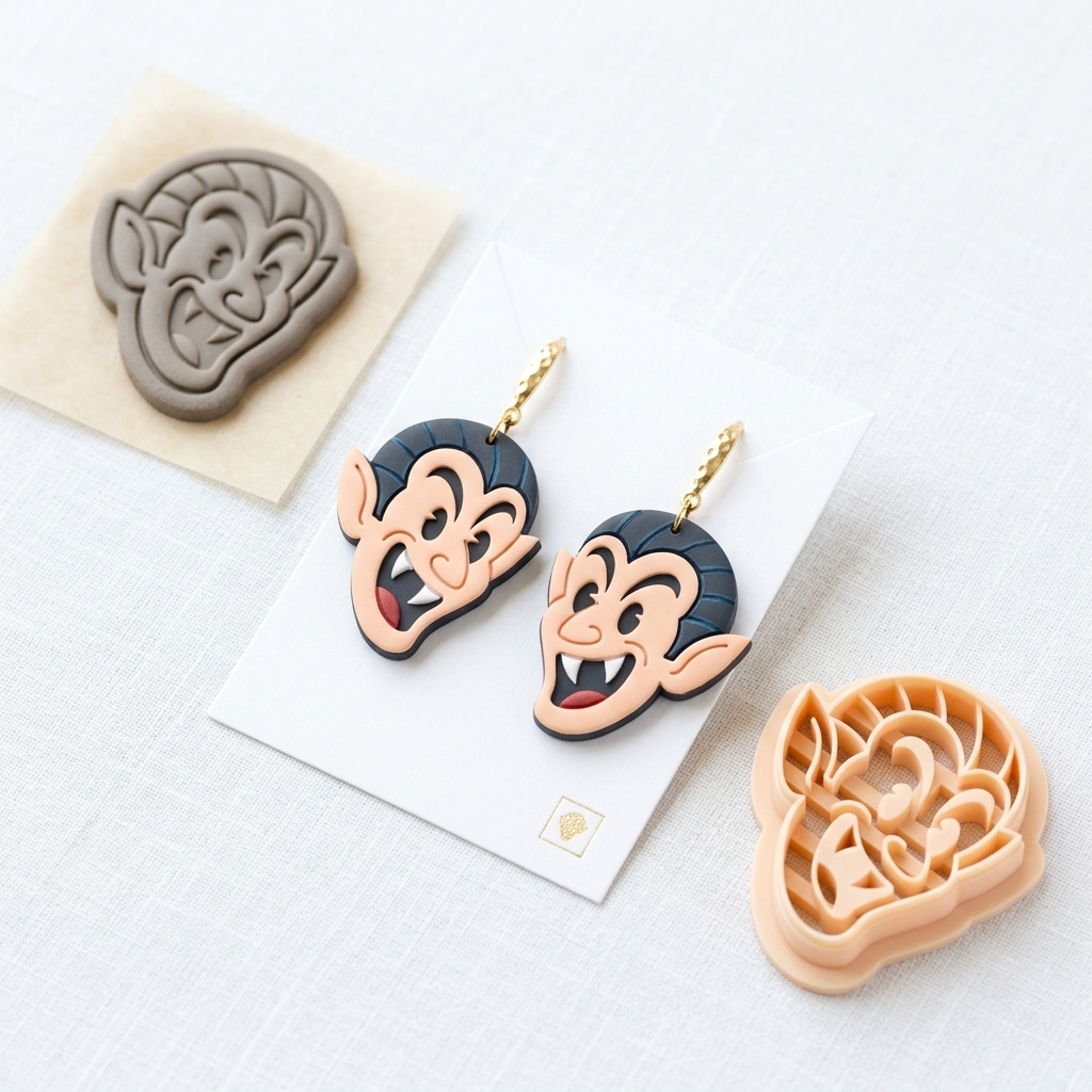 Cartoon Dracula Polymer Clay Cutter | Halloween Earring Tool
