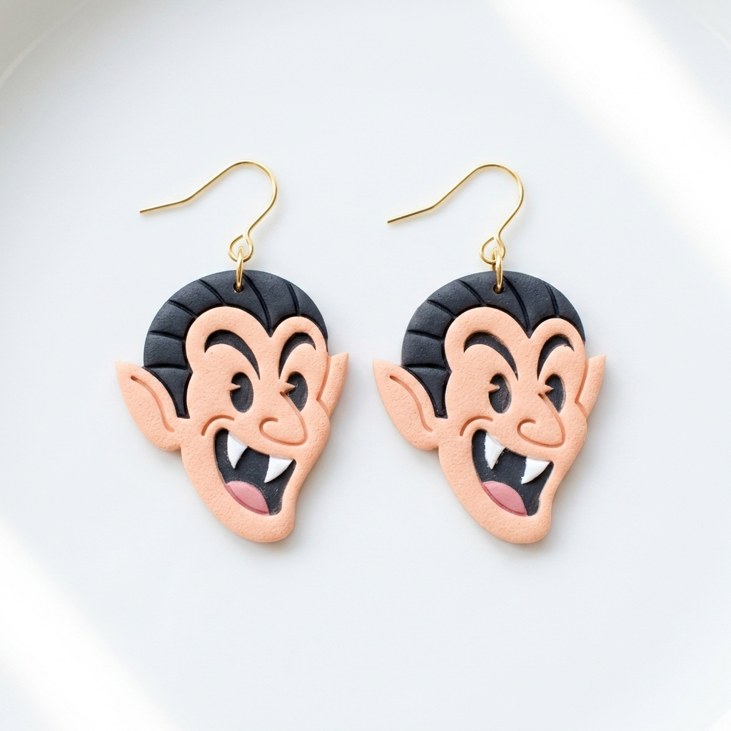 Cartoon Dracula Polymer Clay Cutter | Halloween Earring Tool