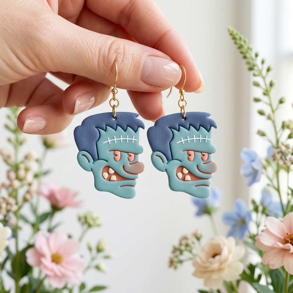 Cartoon Frankenstein Polymer Clay Cutter | Halloween Earring Tool