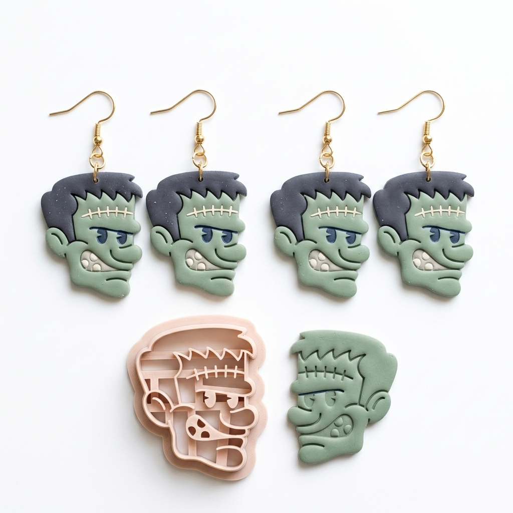 Cartoon Frankenstein Polymer Clay Cutter | Halloween Earring Tool