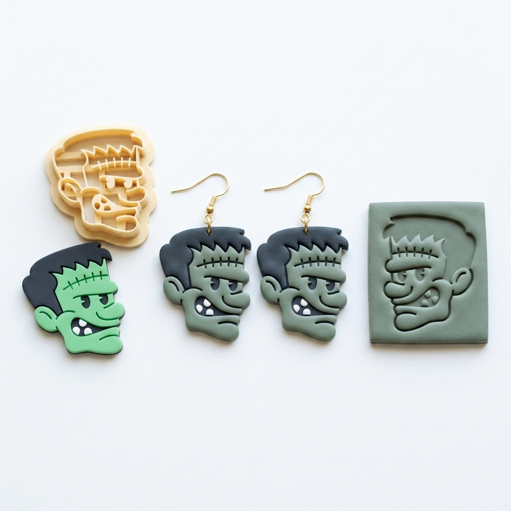 Cartoon Frankenstein Polymer Clay Cutter | Halloween Earring Tool