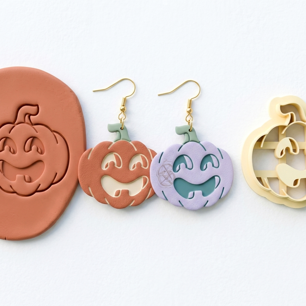 Cartoon Pumpkin Polymer Clay Cutter | Halloween Earring Tool