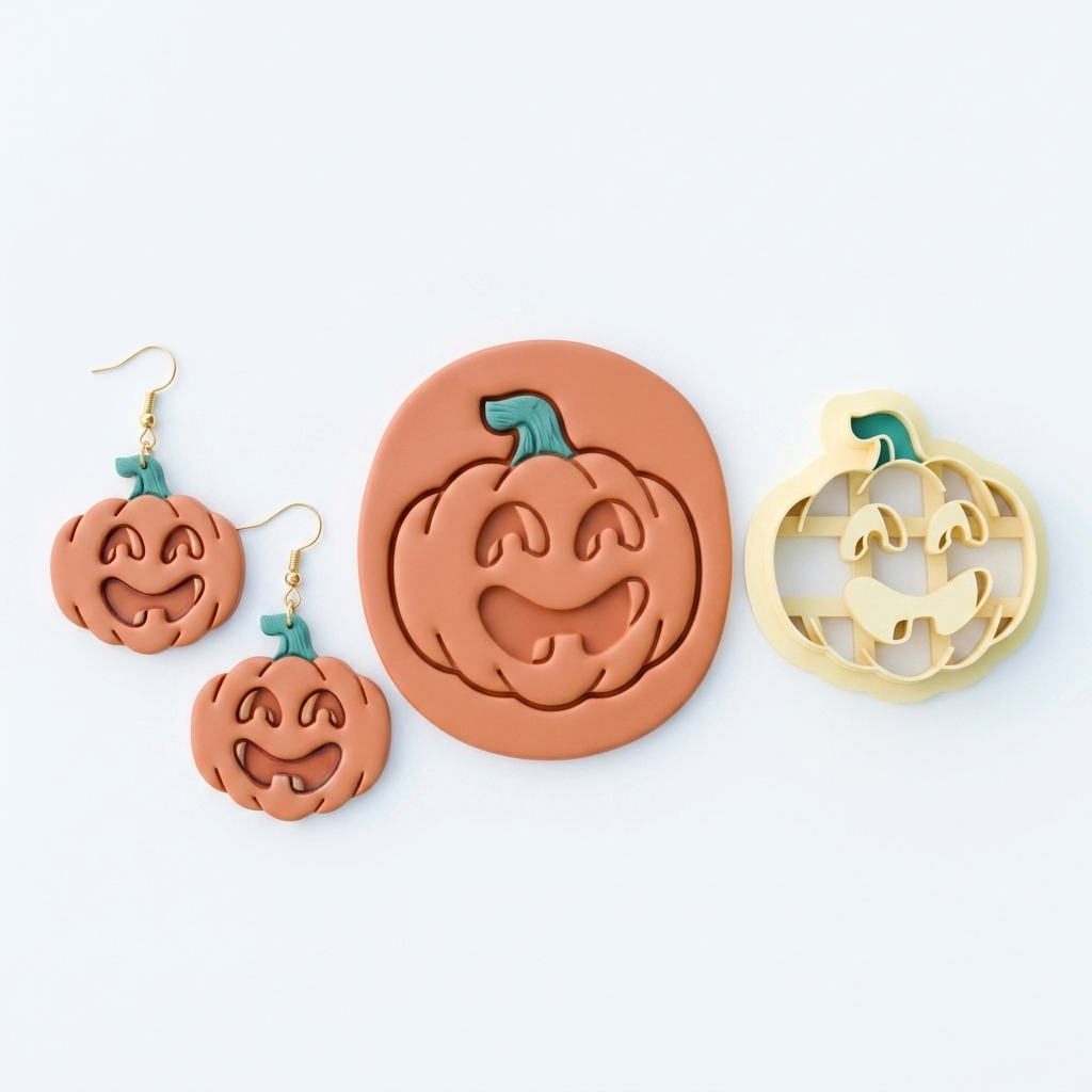 Cartoon Pumpkin Polymer Clay Cutter | Halloween Earring Tool