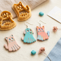 Cat and Dog Ghosts Polymer Clay Cutter Set | 25–45mm Halloween Earring Cutter | IrisCrafts7