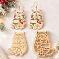 Cat in Christmas Lights Polymer Clay Cutter | Festive Earring Tool