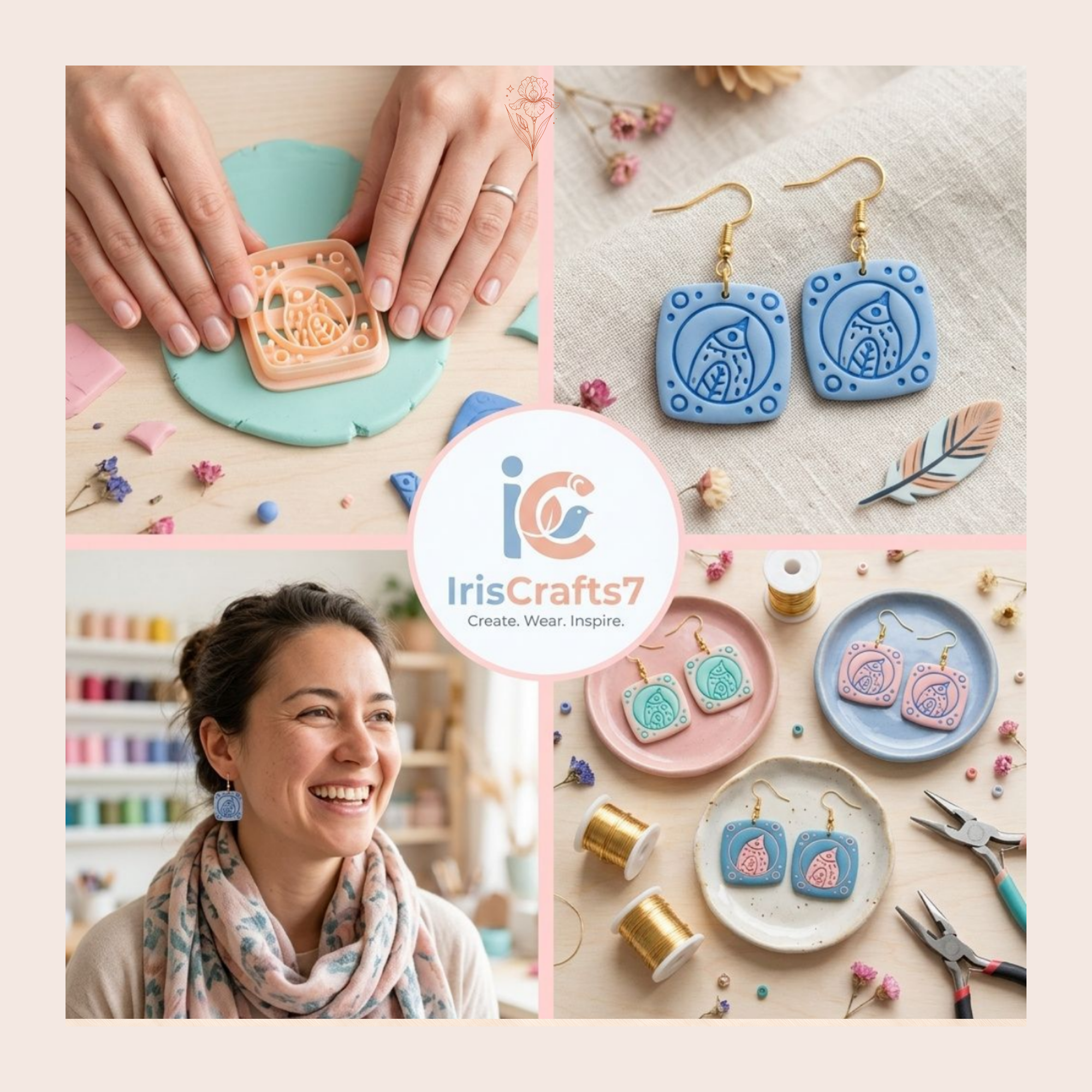 Celestial Bird Polymer Clay Cutter 25–45mm | Mystical Earring Cutter | IrisCrafts7