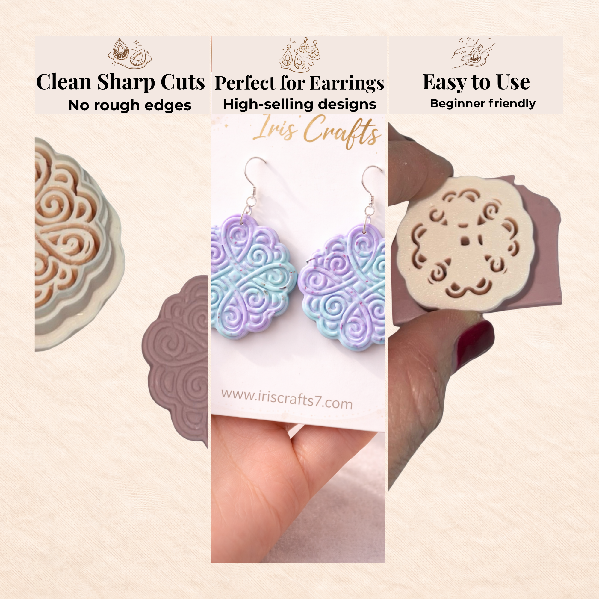 Celtic Knot 6 Polymer Clay Cutter | Intricate Knot Design Cutter | Clay Earrings Tool | Jewellery Making Supplies