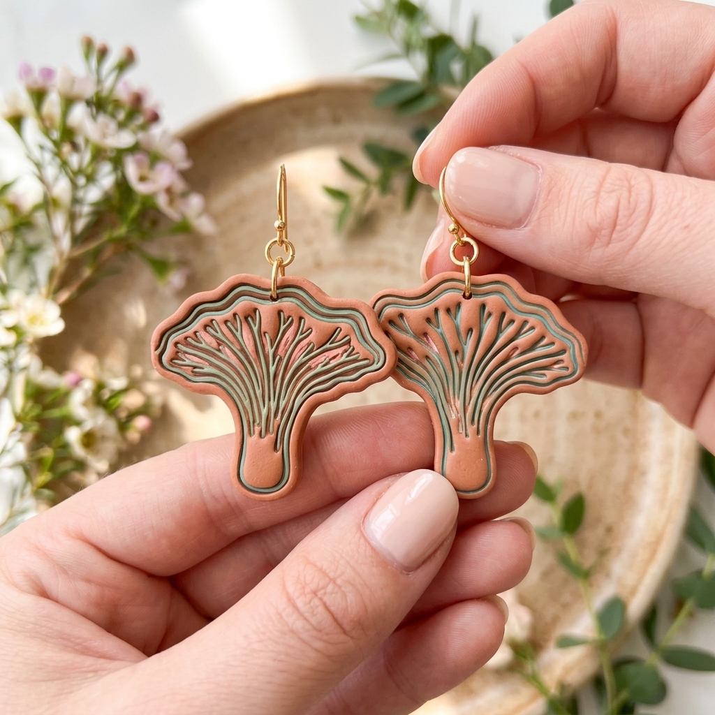 Chanterelle Mushroom Polymer Clay Cutter | 30–50mm | Chanterelle Shape Clay Cutter | Earring Jewellery Making Tool
