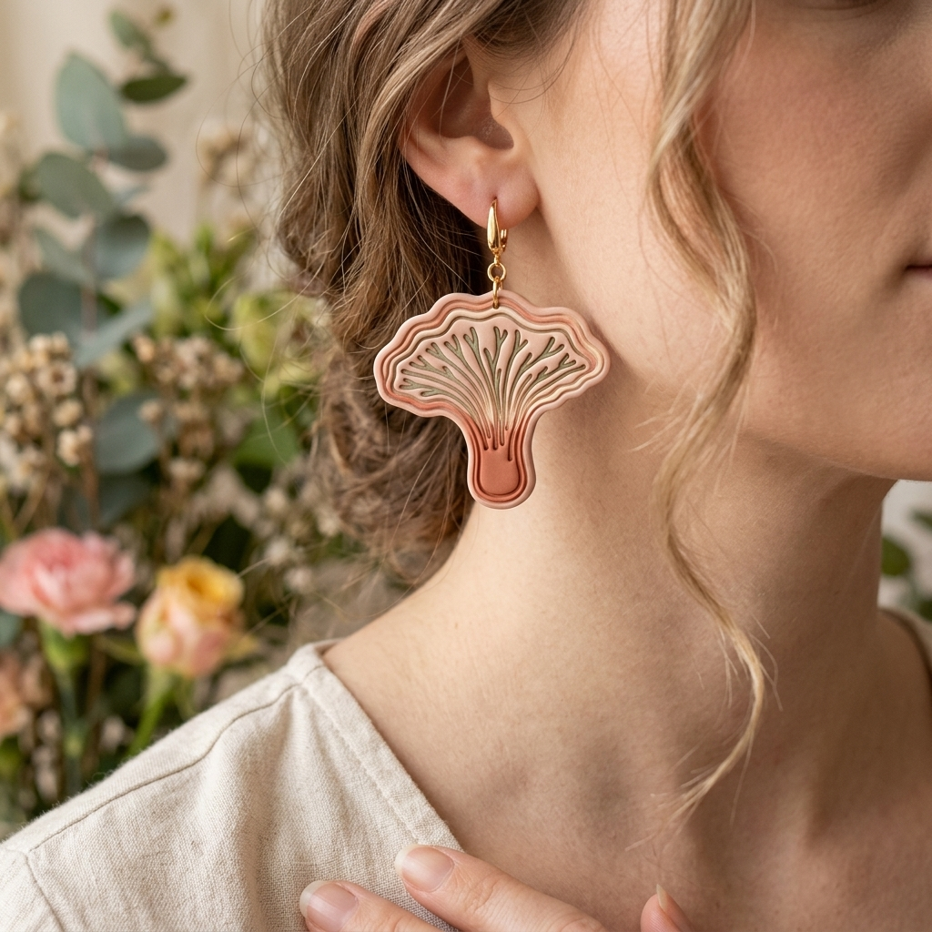 Chanterelle Mushroom Polymer Clay Cutter | 30–50mm | Chanterelle Shape Clay Cutter | Earring Jewellery Making Tool