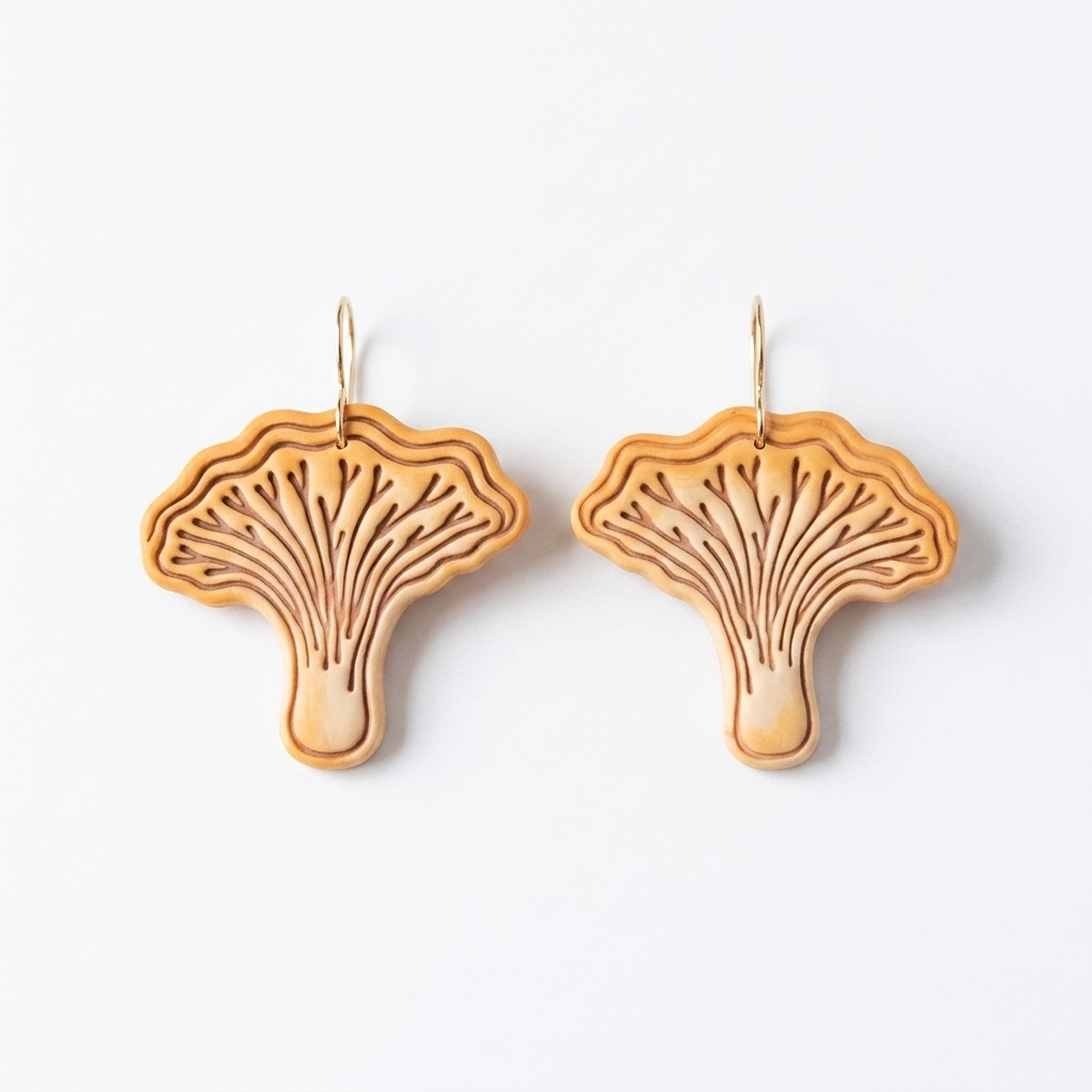 Chanterelle Mushroom Polymer Clay Cutter | 30–50mm | Chanterelle Shape Clay Cutter | Earring Jewellery Making Tool