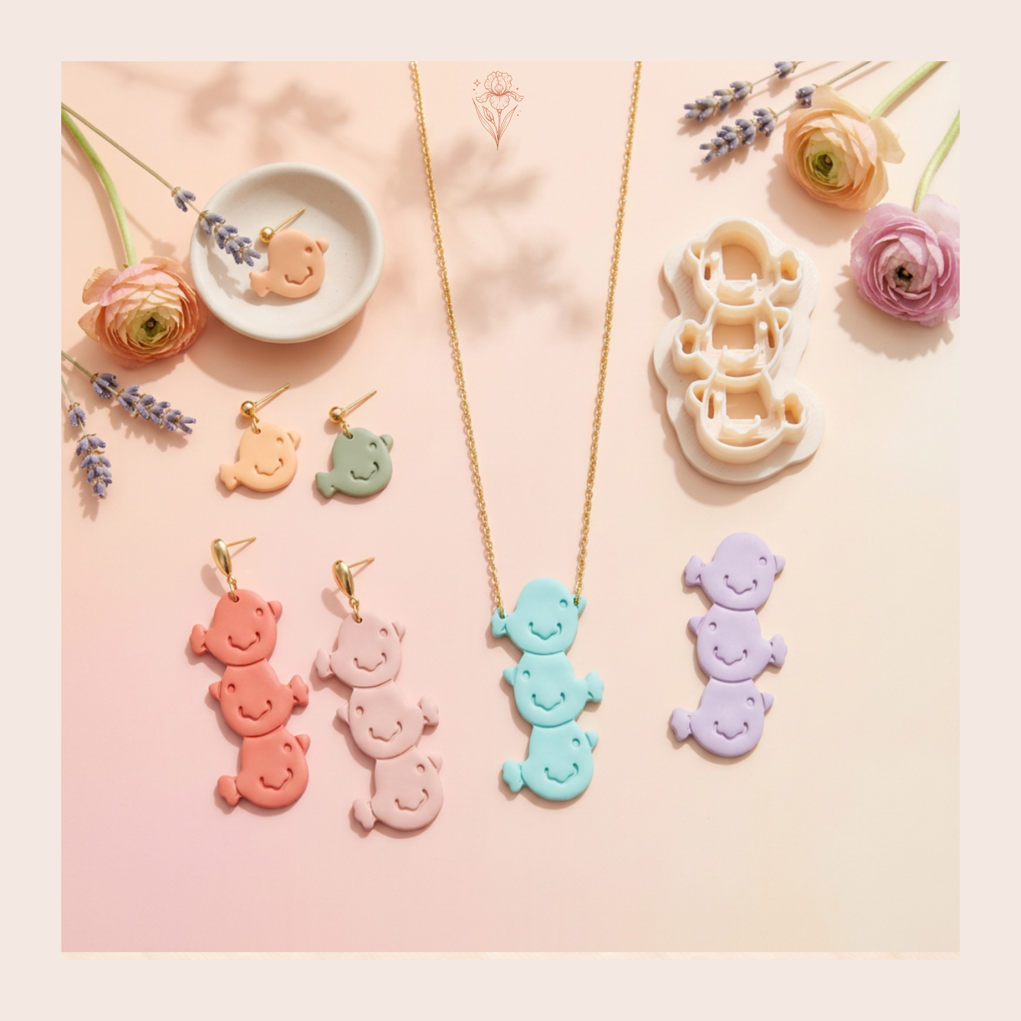 Chickens Set of 2 Polymer Clay Cutters 30–50mm | Farm Animal Earring Cutter | IrisCrafts7