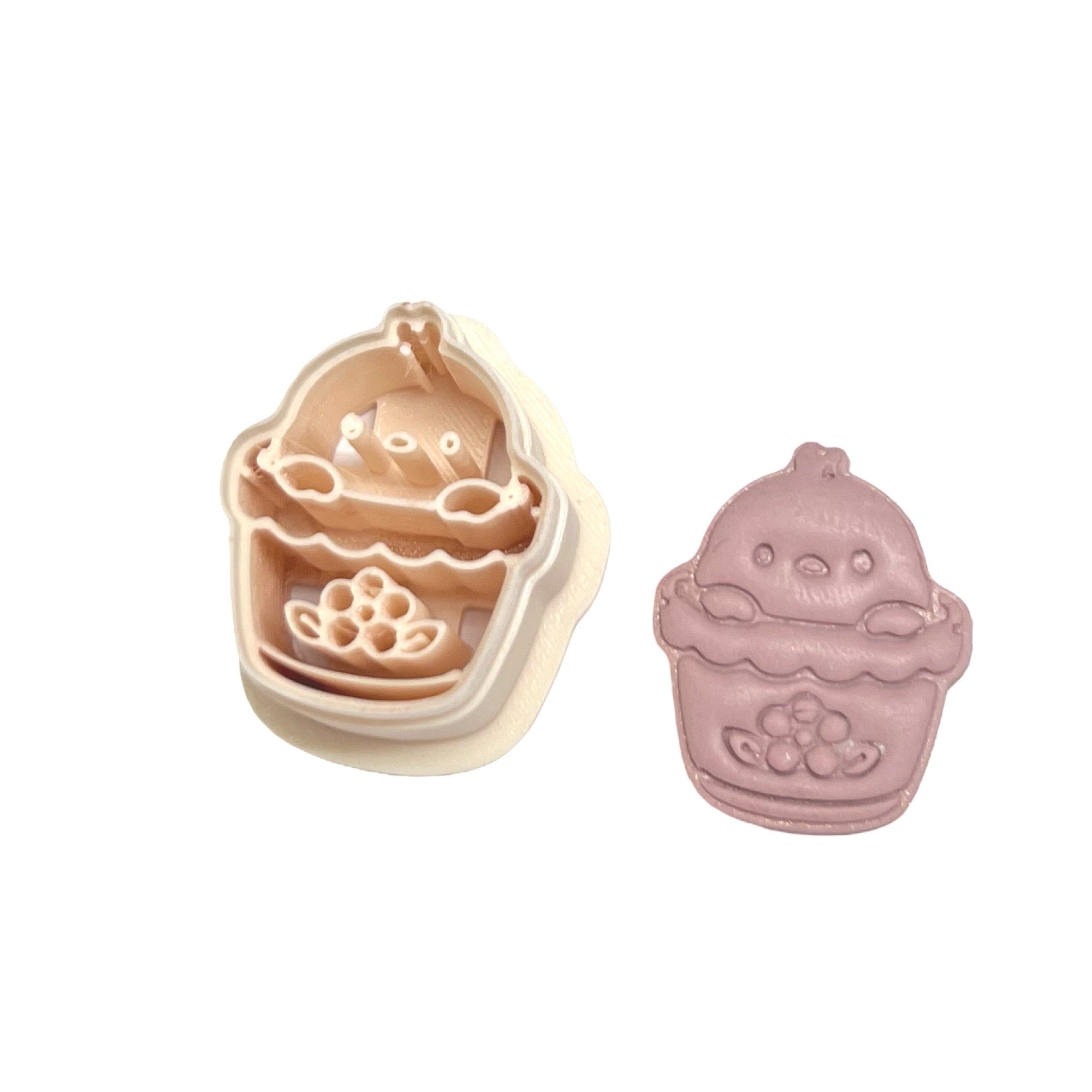 Chick in a Pot Polymer Clay Cutter for Easter Earrings