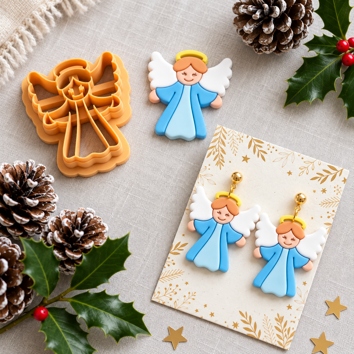 Christmas Angel Polymer Clay Cutter | Festive Earring Tool