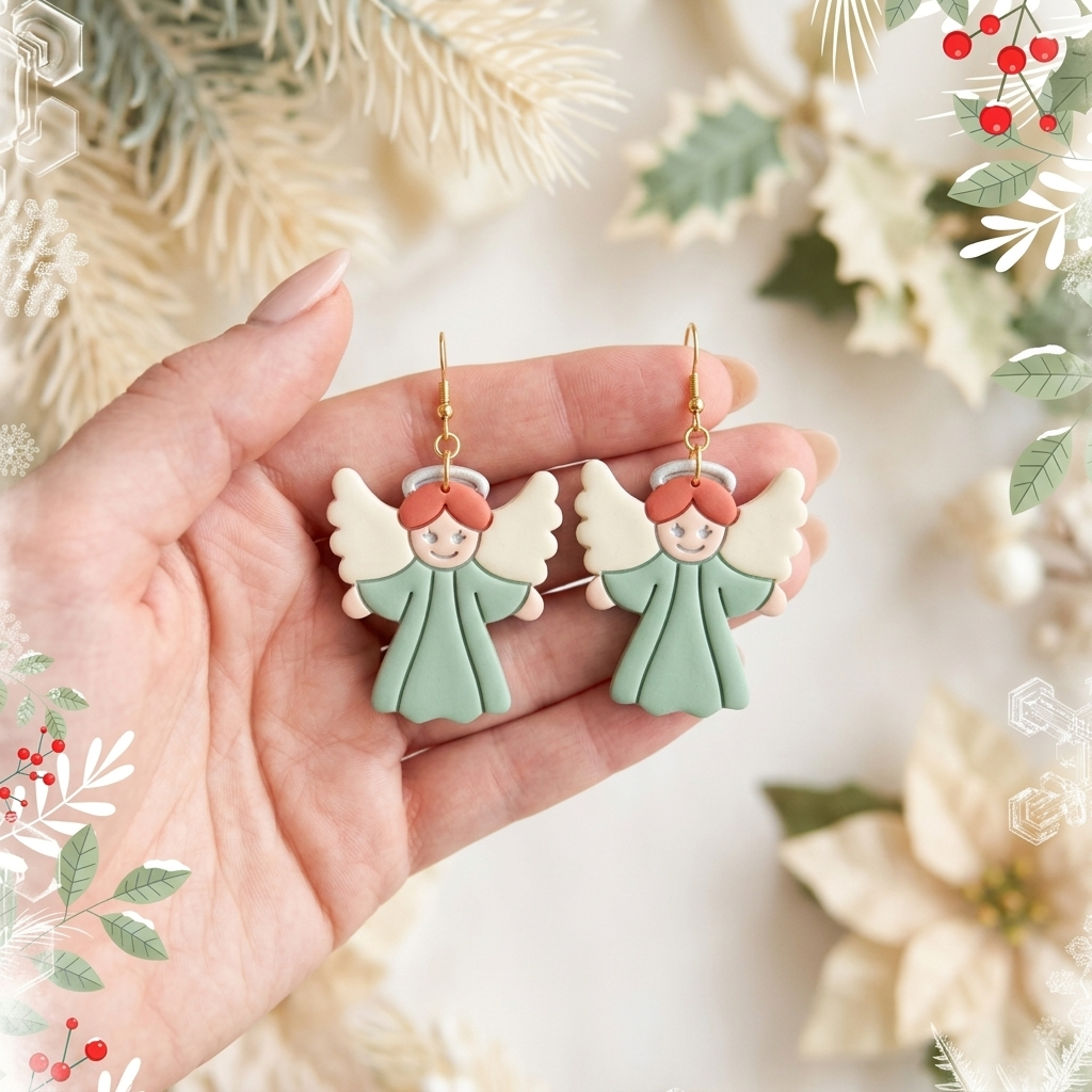 Christmas Angel Polymer Clay Cutter | Festive Earring Tool