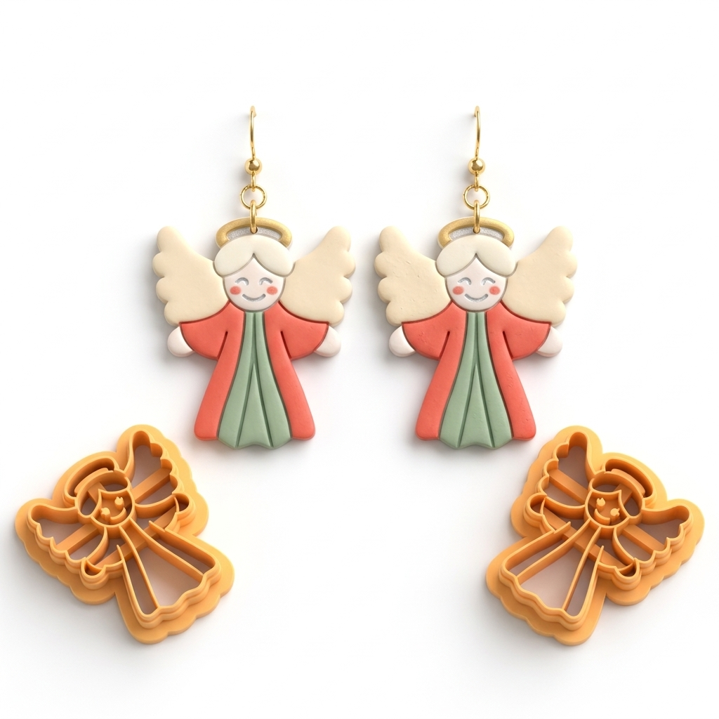 Christmas Angel Polymer Clay Cutter | Festive Earring Tool