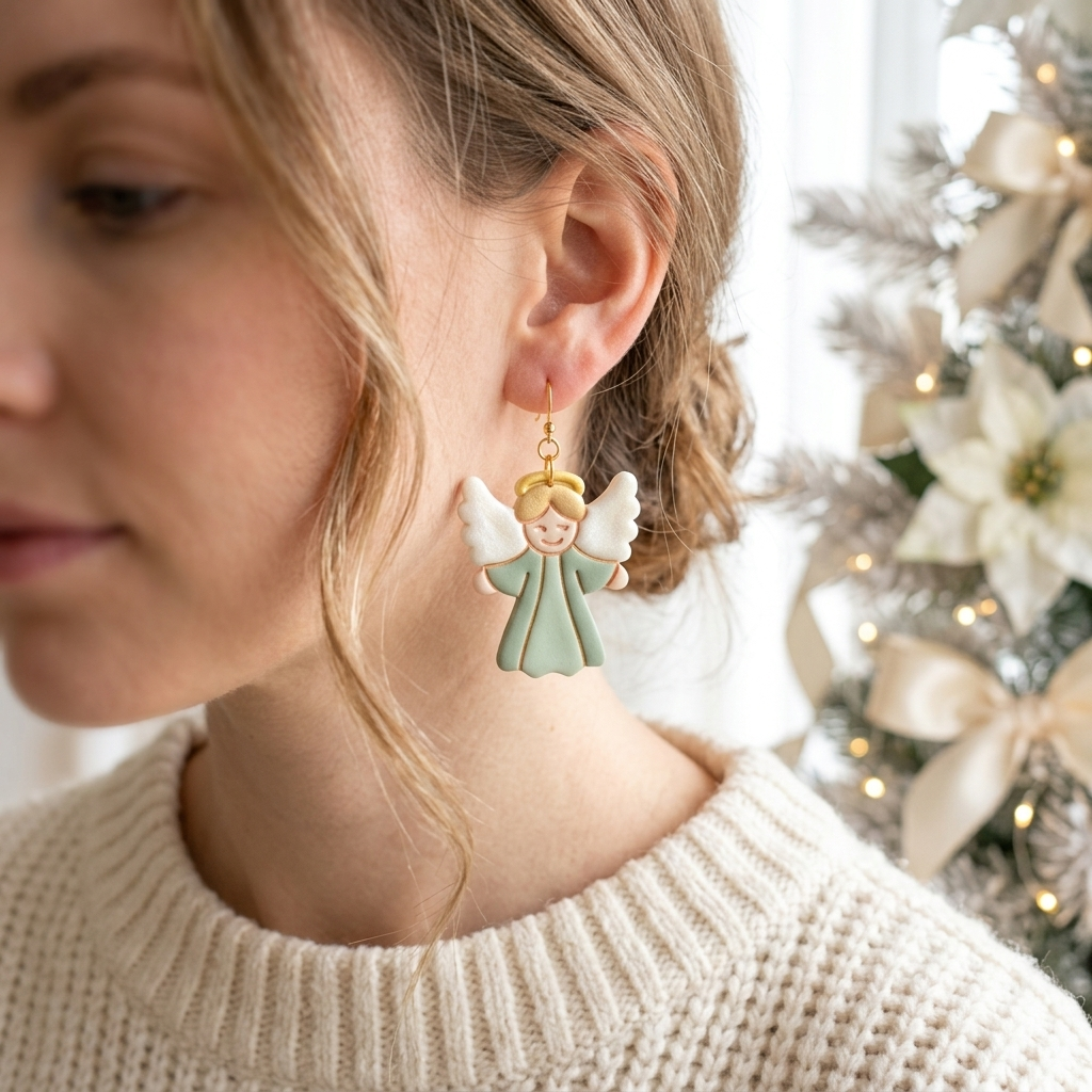 Christmas Angel Polymer Clay Cutter | Festive Earring Tool