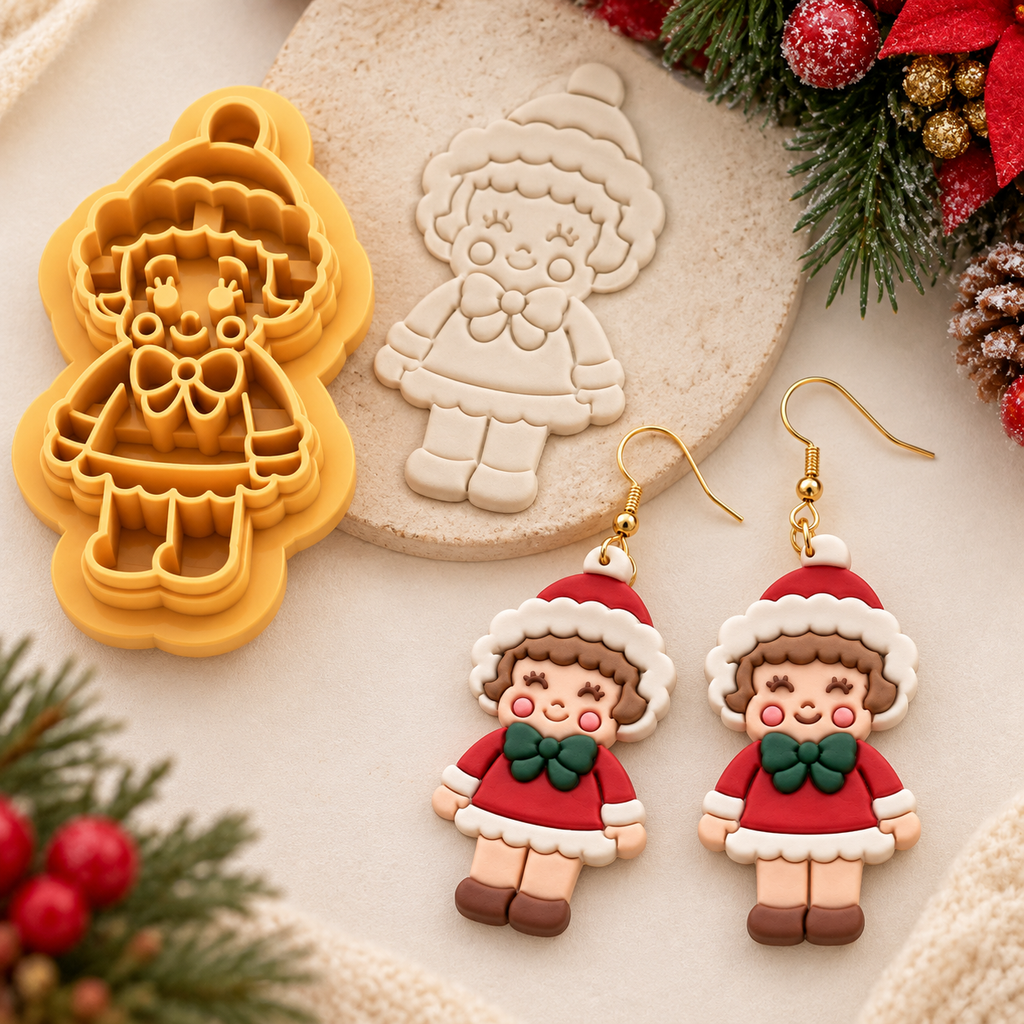 Christmas Baby Girl 1 Polymer Clay Cutter | Festive Earring Tool