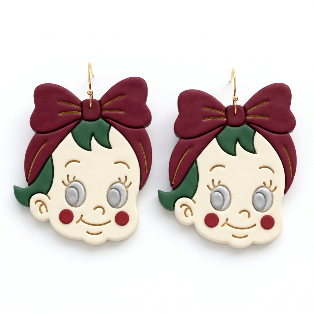 Christmas Baby Girl 3 Polymer Clay Cutter | Festive Earring Tool