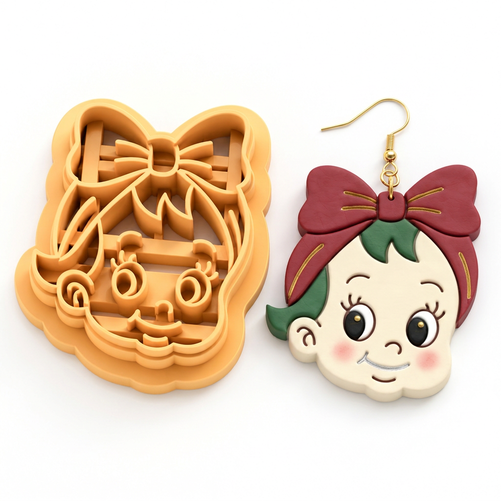 Christmas Baby Girl 3 Polymer Clay Cutter | Festive Earring Tool