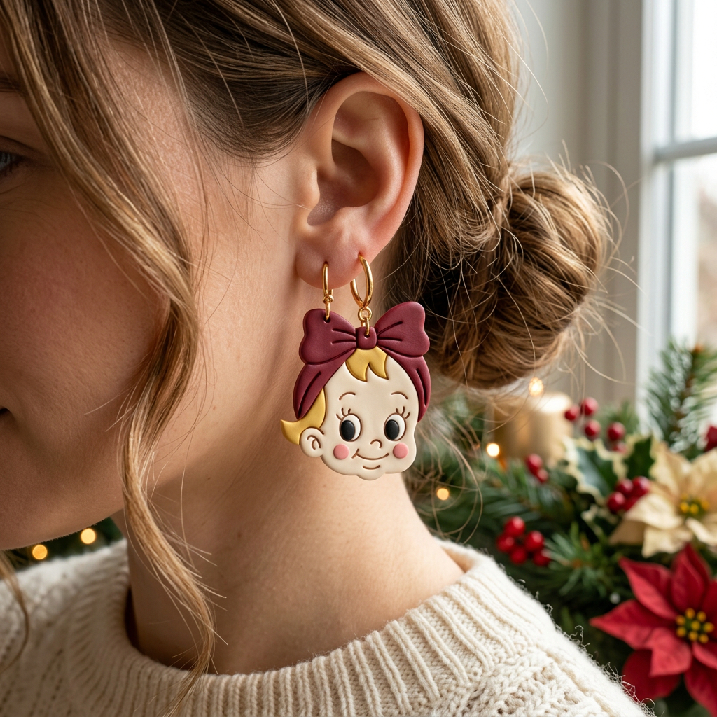 Christmas Baby Girl 3 Polymer Clay Cutter | Festive Earring Tool