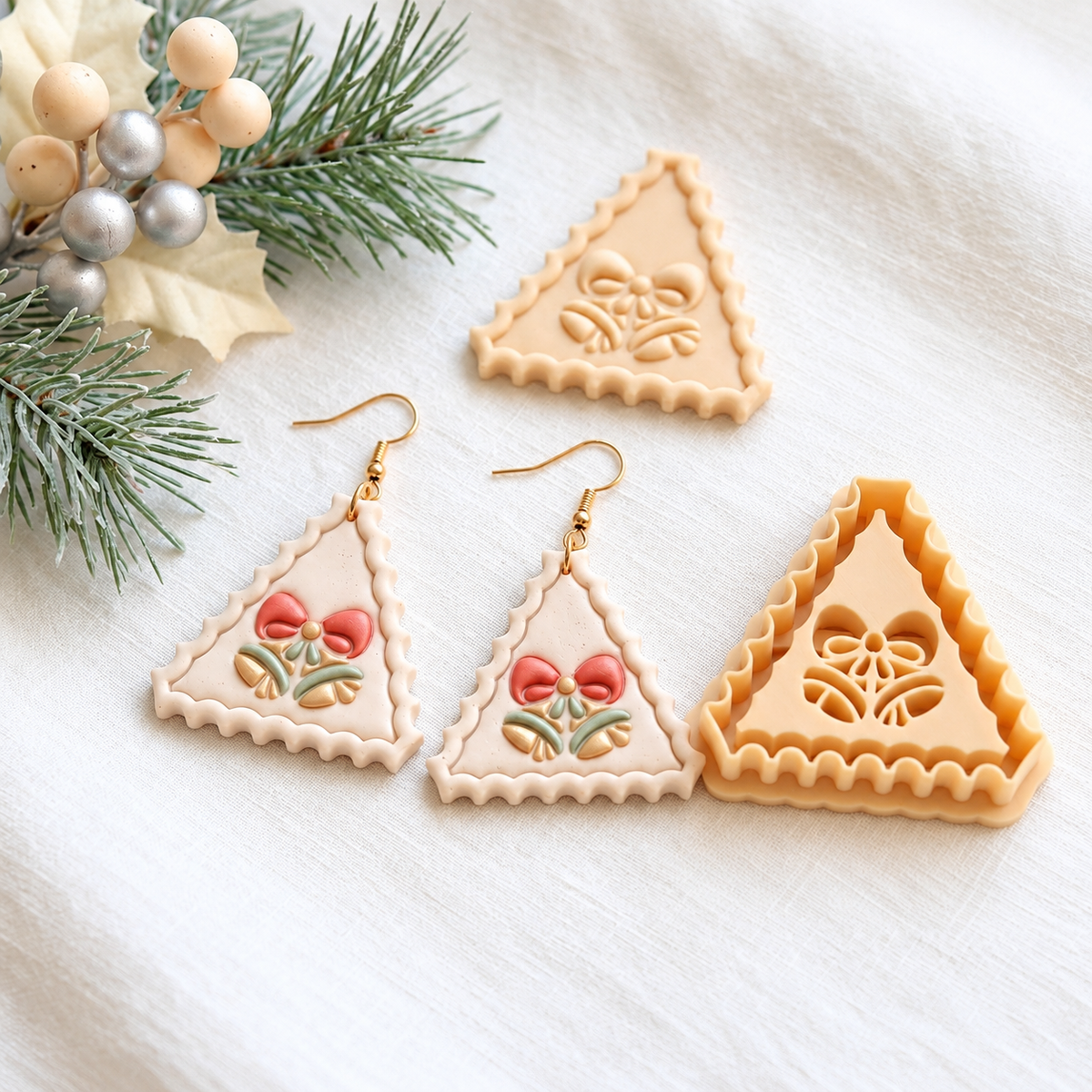 Christmas Bells Stamp Polymer Clay Cutter | Festive Earring Tool