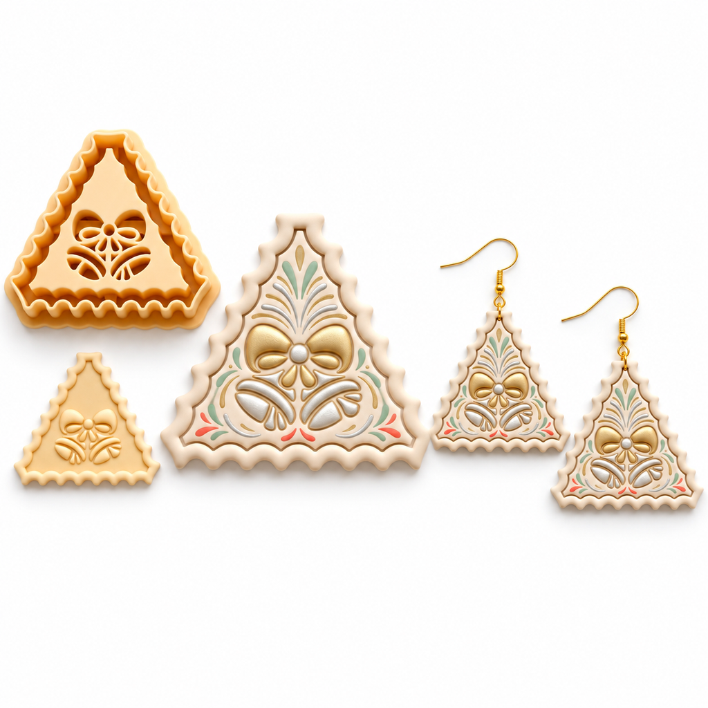 Christmas Bells Stamp Polymer Clay Cutter | Festive Earring Tool