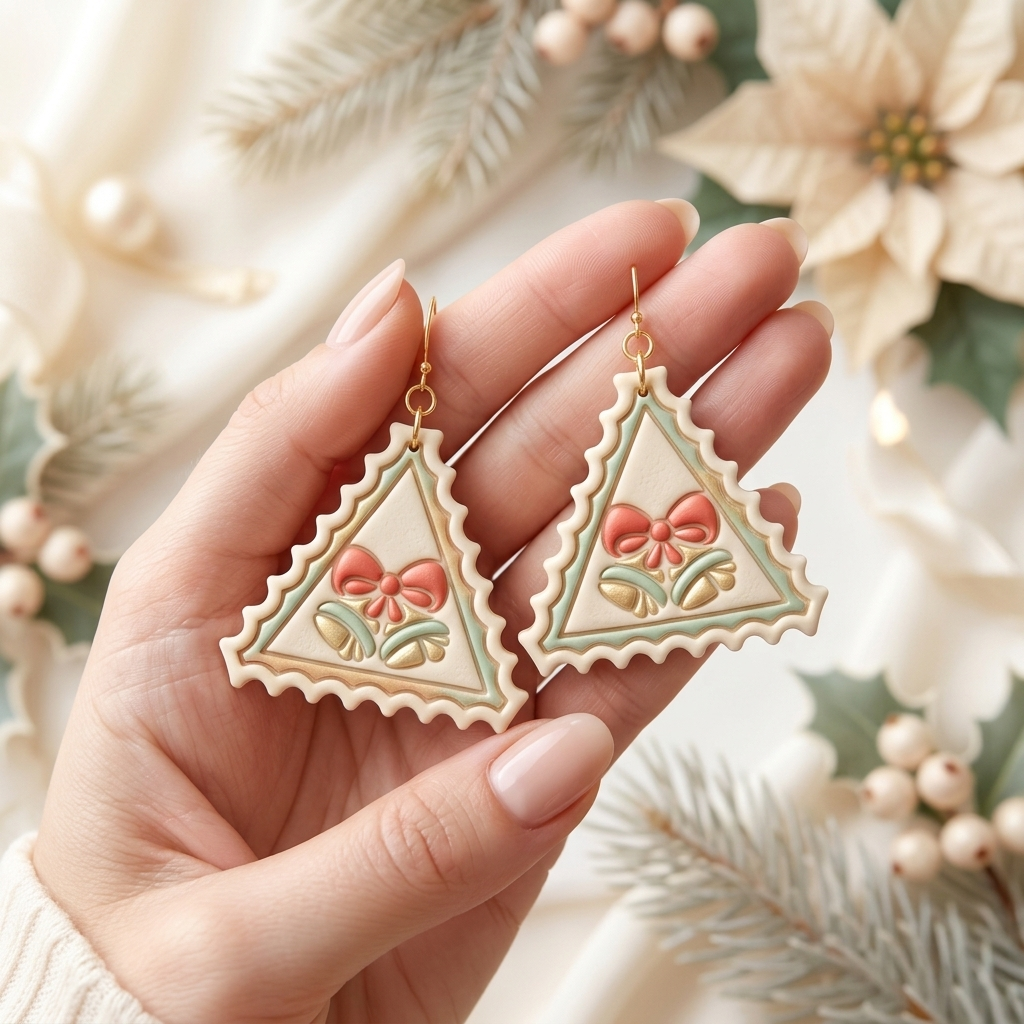 Christmas Bells Stamp Polymer Clay Cutter | Festive Earring Tool