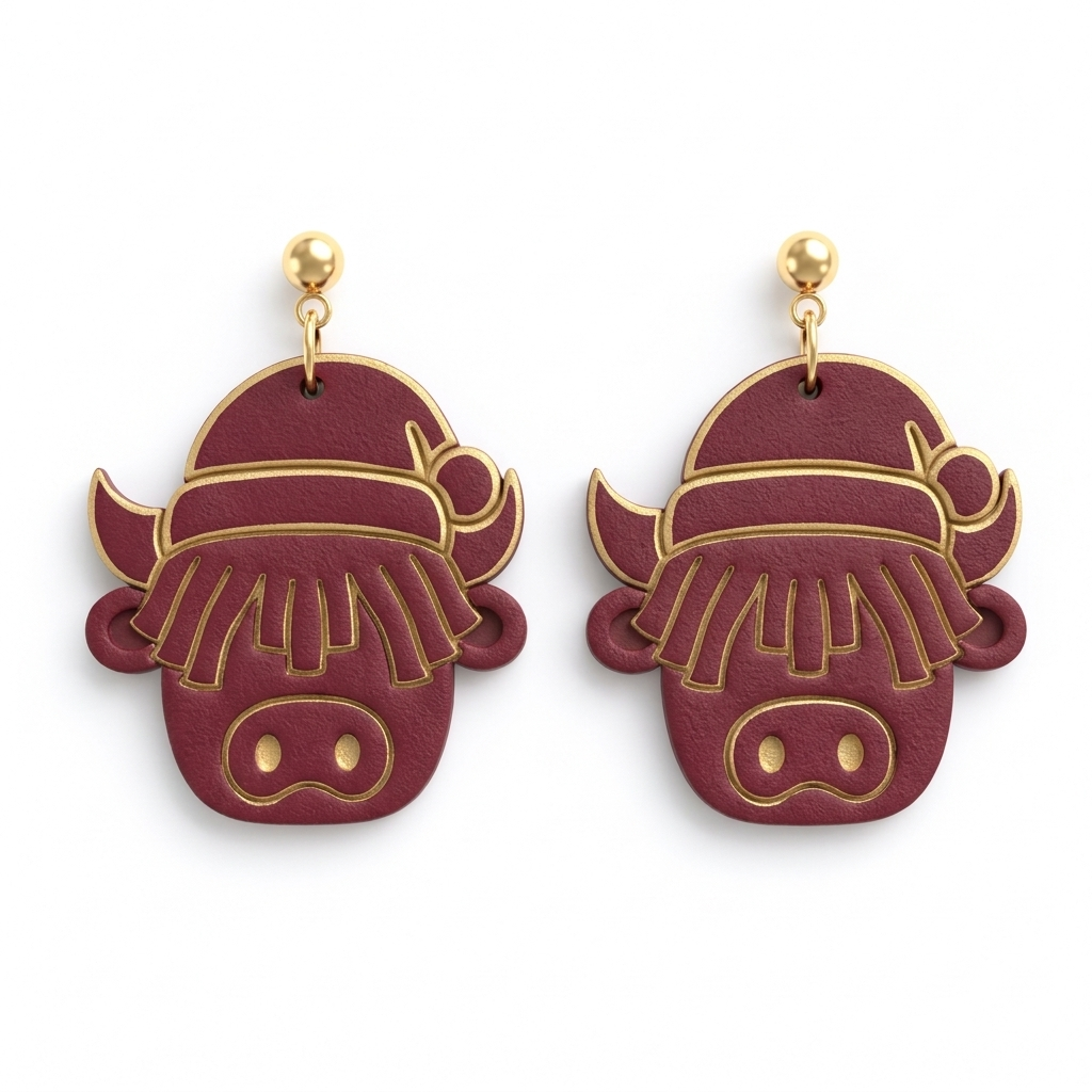 Christmas Cow 3 Polymer Clay Cutter | Festive Earring Tool